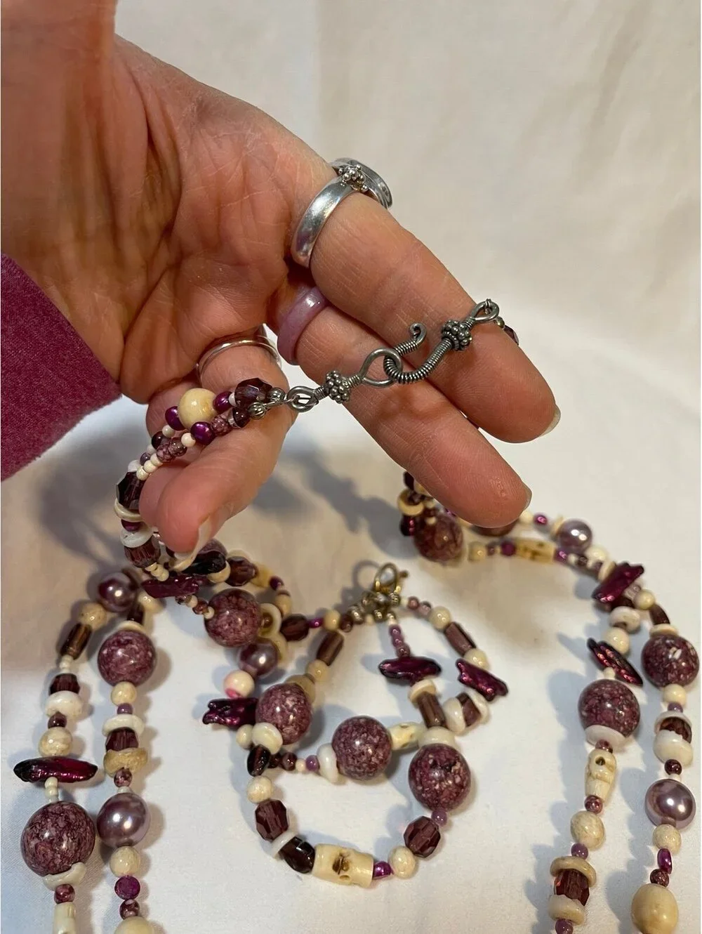 Modern Artisan One Of A Kind Necklace With Matching Bracelet